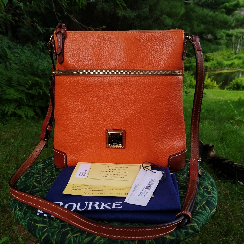 Dooney & Bourke Pebble Grain Crossbody, Clementine Orange, Like-New